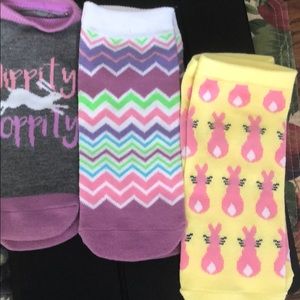 3 pairs No show Easter motif socks Never been used